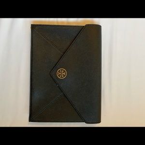 Tory Burch black leather clutch